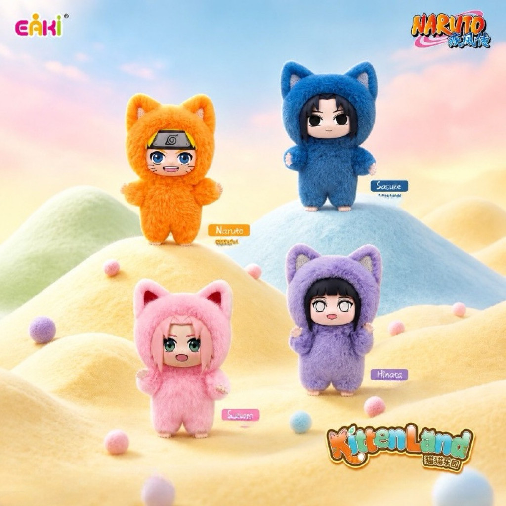 ของแท้ EAKI Naruto Shippuden Cat Paradise Cat Cat Paradise Series Third Bullet Mystery Box Doll Anime Cat Collection Original