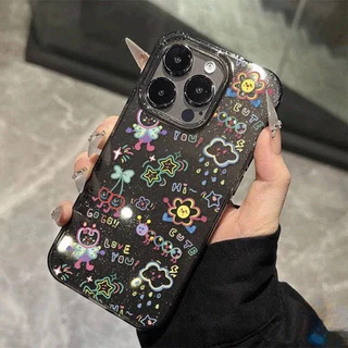 for เคส OPPO a38 a17k a3X a3s a57E a74 a5 a92 a55 a58 a16 a5s a76 a94 ทรงใสแวววาว ลายกราฟฟิตี้สไตล์ Y2K สีสันสดใส