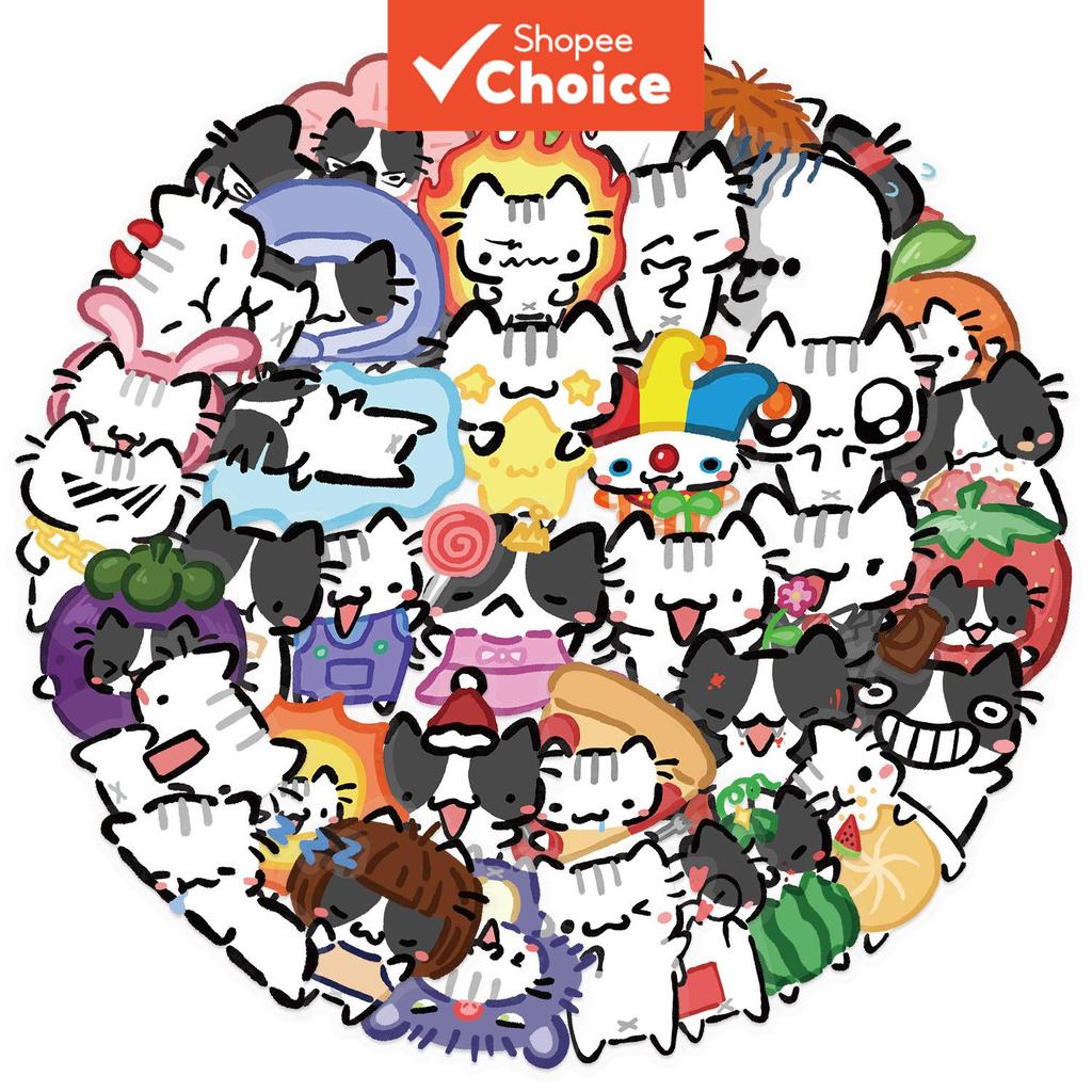 ชุดสติกเกอร์ไวนิลใสลายการ์ตูนแมวน่ารัก (250 แผ่น) สําหรับติดแล็ปท็อป โทรศัพท์ สมุดภาพสเก็ตช์ กระเป๋าเดินทาง บัตรเชิญ และงานปาร์ตี้