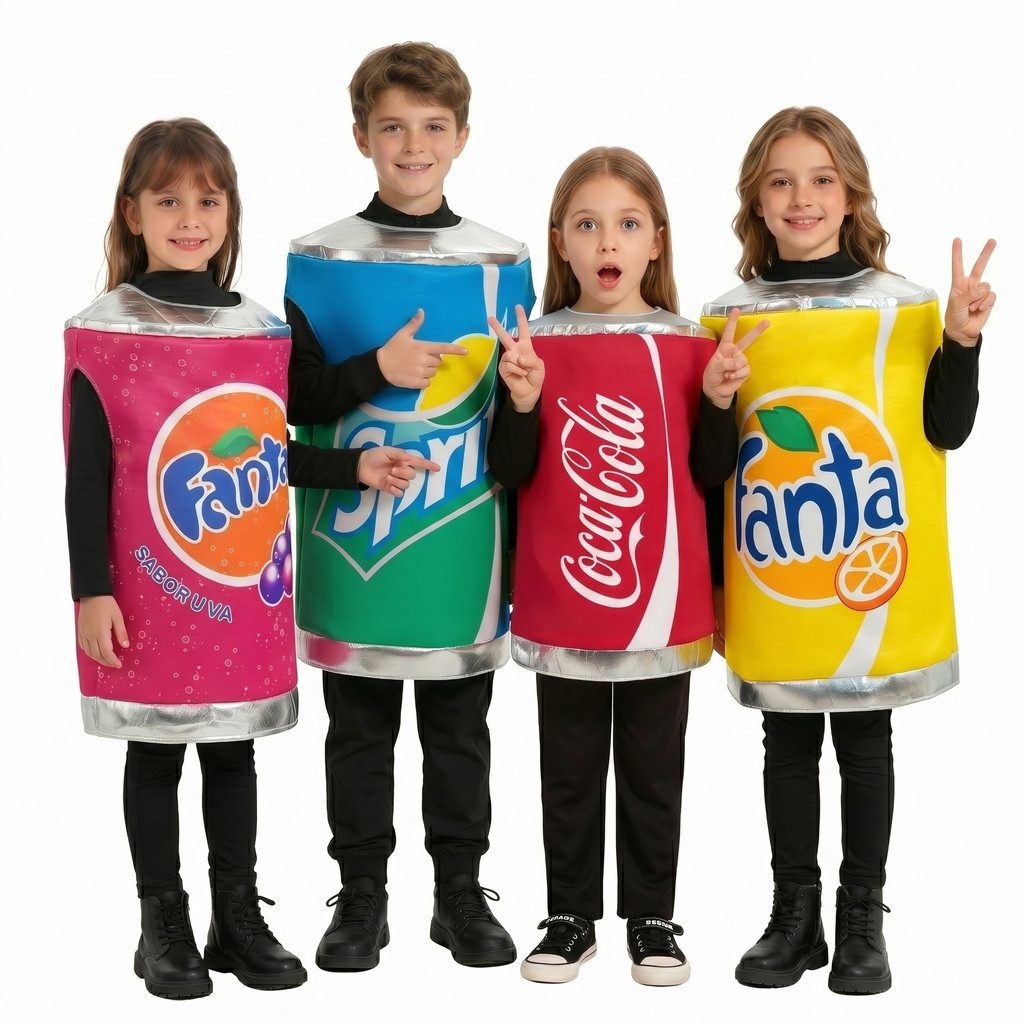 Kids Fanta Sprite สามารถคอสเพลย์เครื่องแต่งกาย Unisex Tech LED Performance เครื่องแต่งกายในสต็อก