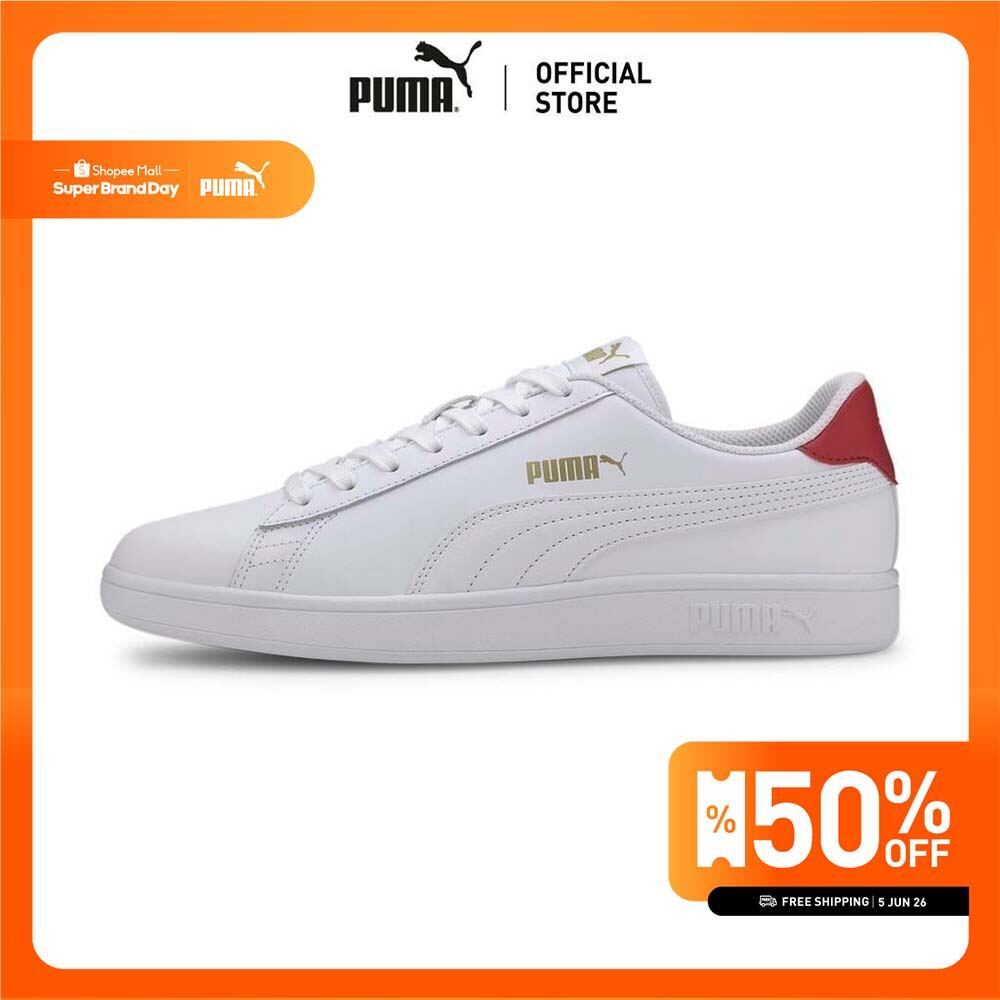 PUMA BASICS - รองเท้ากีฬา Smash v2 สีขาว - 36521517
