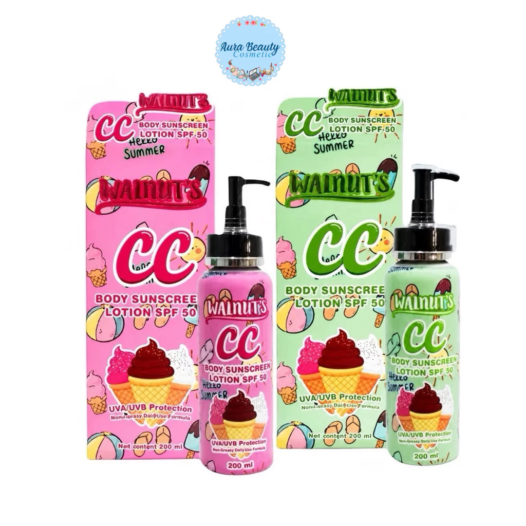 Walnut CC Body Sunscreen Lotion SPF 50 200 ml วอลนัท ซีซี โลชั่น กันแดด ผิวกาย