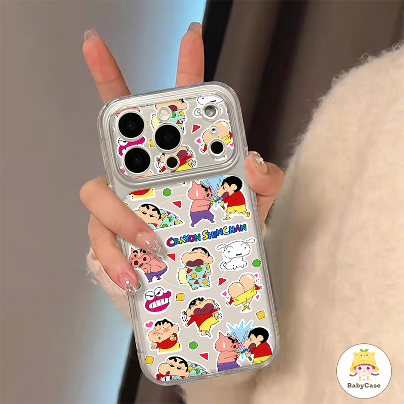 เคสโทรศัพท์แบบครอบทั้งหมดการ์ตูนชินจัง เคสไอโฟน17air เหมาะสำหรับ IPhone 16 17 15 14 13 12 11 Pro Max 15 Plus