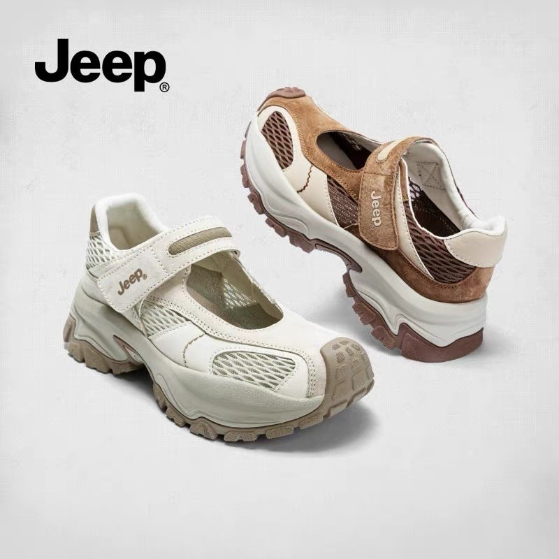 Jeep หนาSoled Mary Jane รองเท้าผู้หญิง 2026 สไตล์ใหม่ตาข่ายระบายอากาศรองเท้าขี้เกียจลําลอง