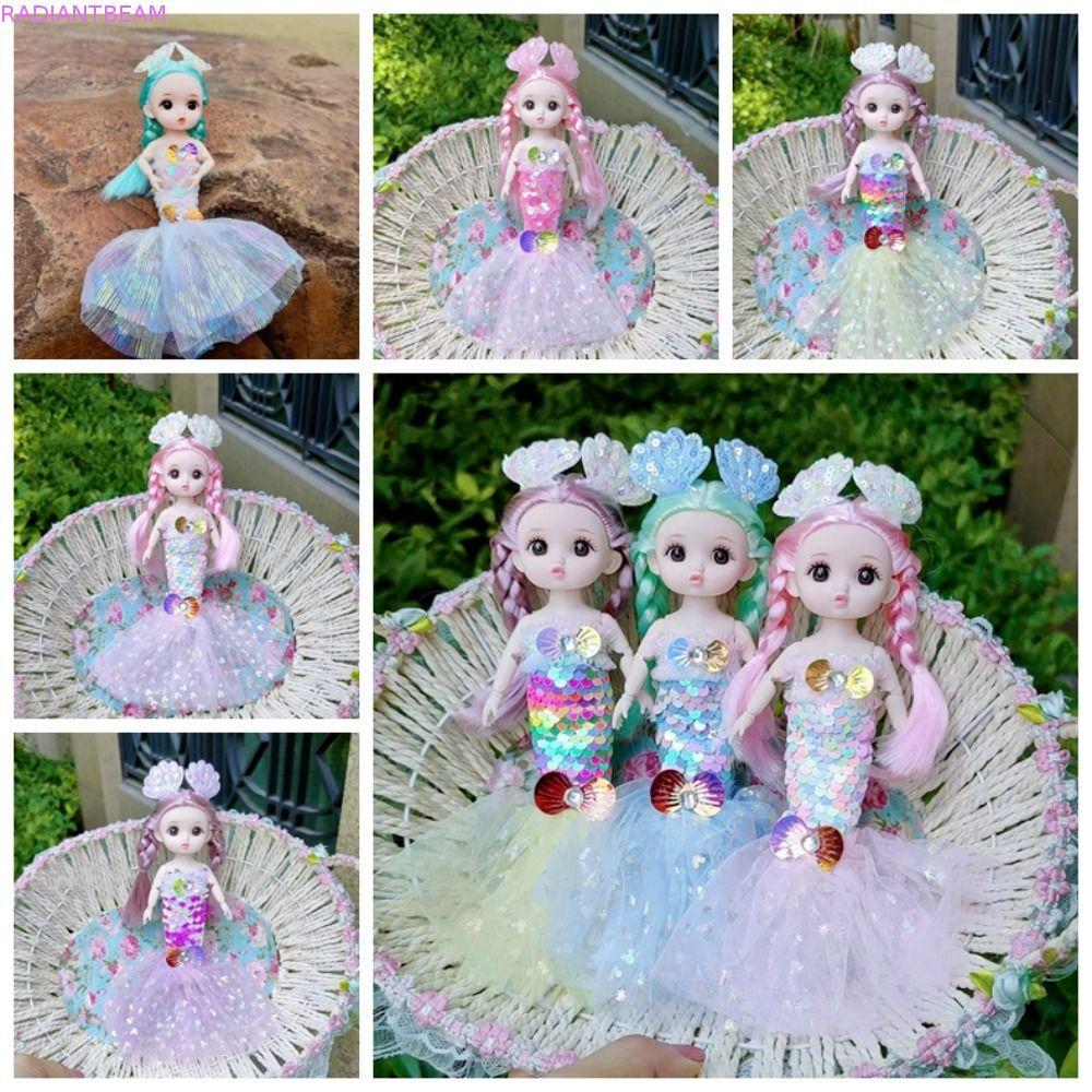 ตุ๊กตาเจ้าหญิงเงือก BJD RADIANTBEAM, ถอดชุดได้ BJD Mermaid ของเล่นสะสม, คอสเพลย์เปลี่ยนเสื้อผ้า 3D ต