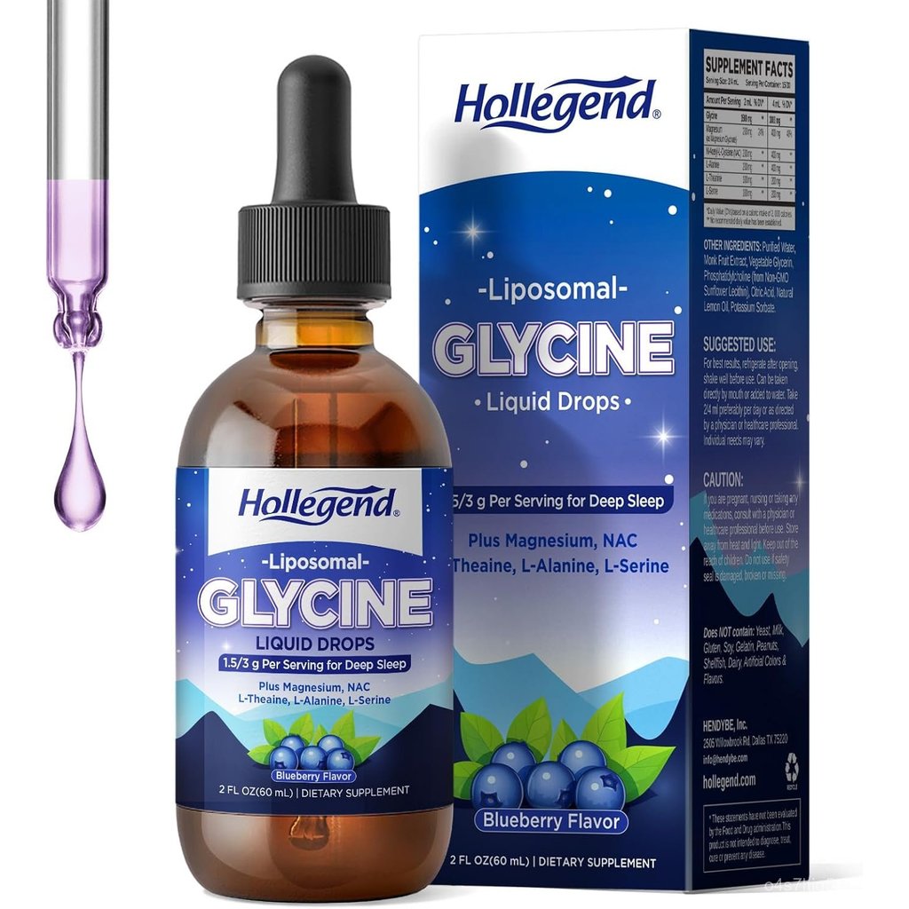 Liposomal Glycine อาหารเสริม สำหรับ, 1.5/3g Glycine หยดชนิดน้ำ พร้อม, L-Theanine & L-Serine| พร้อม N