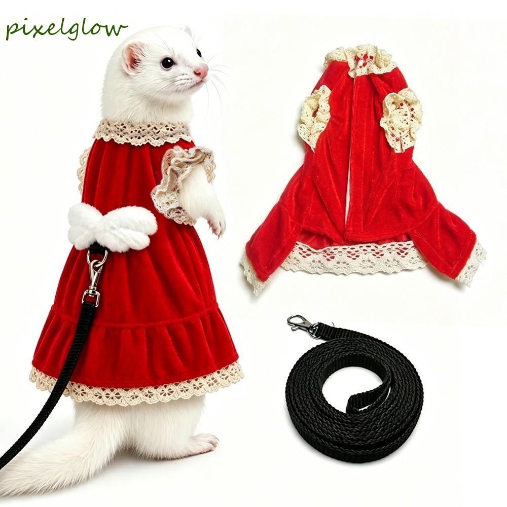 PIXELGLOW Ferret Traction Rope, สบาย Berber ขนแกะ Ferret Vest Harness, ปีก Escape-Proof ปรับ Soft Fe