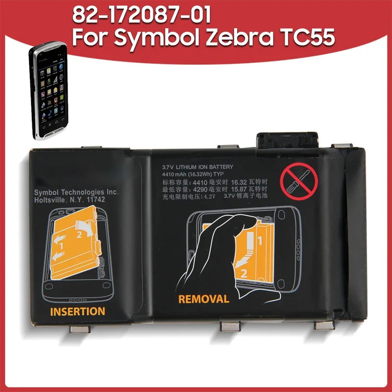 แบตเตอรี่ทดแทน 82-172087-01 82-164807-01 สำหรับเครื่องสแกน Symbol Zebra TC55 MC36A0 Symbol Scanner