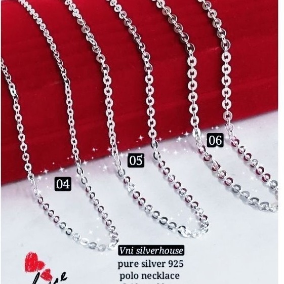 ♞สร้อยคอเงิน 925 Rantai Leher Polo 925 เงินสร้อยคอ