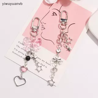 Yiwuyuanvb] Goth โทรศัพท์ Charm Bow Heart Star พวงกุญแจจี้ Kawaii Key CHAIN กระเป๋าโทรศัพท์น่ารักอุปกรณ์เสริมสําหรับสาวผู้หญิงเครื่องประดับใหม่