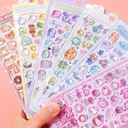 น่ารัก 3D สัตว์สติกเกอร์อัลบั้มรูป Bonbon Drop Seal Kawaii การ์ตูนสติกเกอร์ตกแต่ง