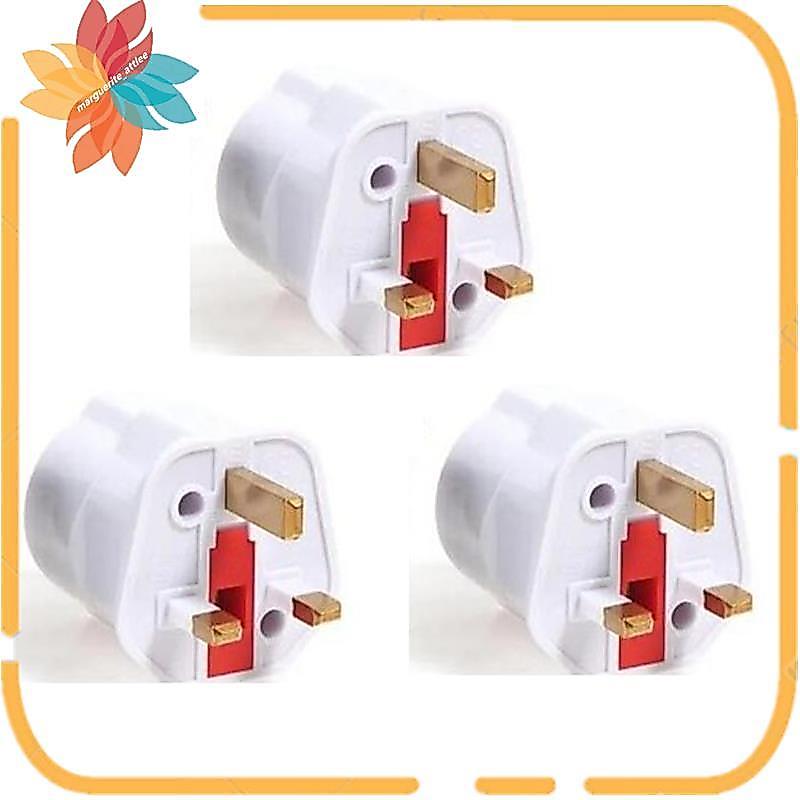 อะแดปเตอร์สําหรับเดินทางอเนกประสงค์ 3 ชิ้นไปยังอะแดปเตอร์ปลั๊ก EU to UK Type G ปลั๊กไฟฟ้าตัวแปลงปลั๊
