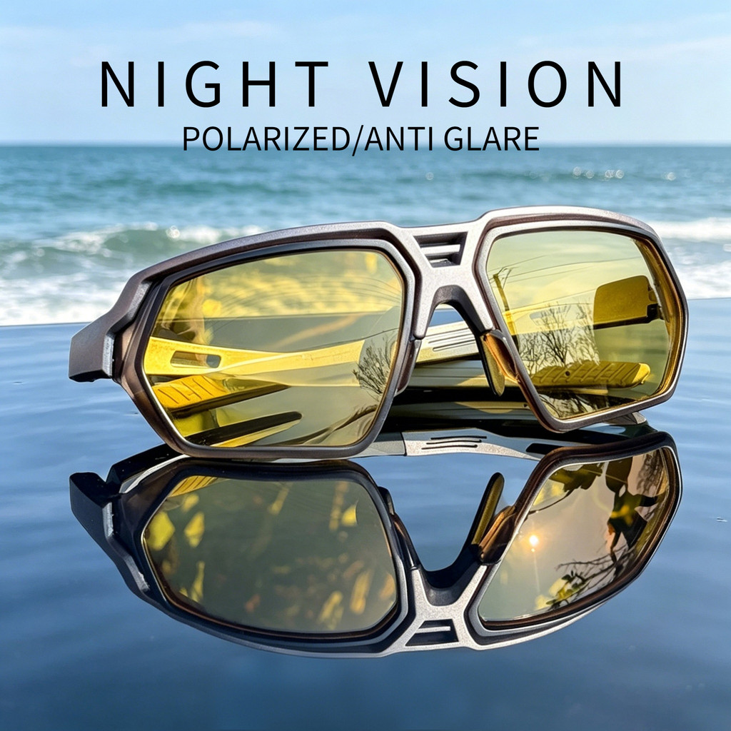 แว่นกันแดดโพลาไรซ์ตกปลากลางแจ้งขี่จักรยานWindproof SandproofปลอดภัยขับรถNight Visionแว่นตาAnti Glare Cloudy Rainy Daysแว่นตาจักรยานคืนClear Vision Shades XS1331-4