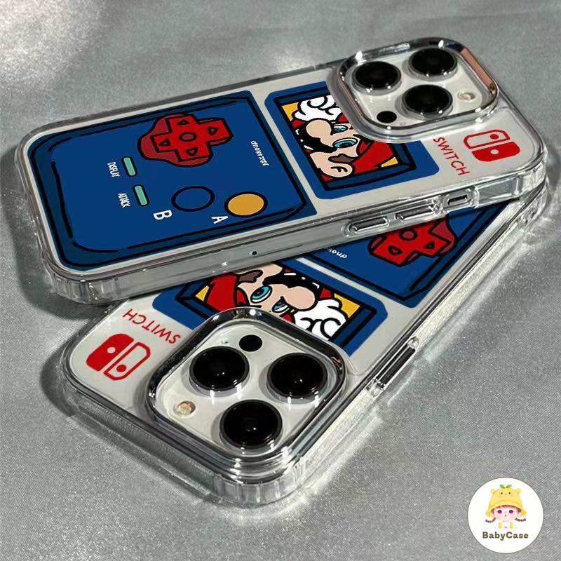 เคสโทรศัพท์โปร่งใสการ์ตูนมาริโอ สำหรับ IPhone 16 11 17 15 12 13 14 Pro Max XR X XS Max 7 8 15 16 14 Plus Air SE2020