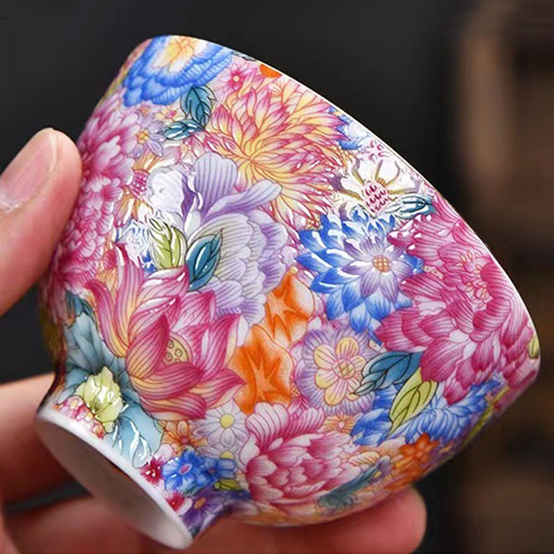 ถ้วยชาเซรามิกเคลือบสีสไตล์จีน ชุดน้ําชาสุภาพสตรี สําหรับพิธีชงชาส่วนบุคคล เอสเอฟซีดี