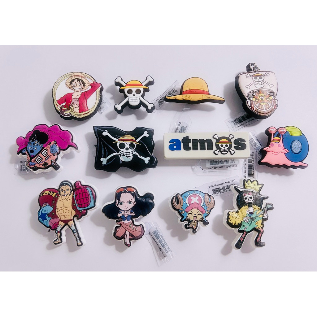 CC-OP ตัวติดรองเท้ามีรู “ จอม โจรสลัด ” วัน shoe Charm “ wanted “ one piece งานดีมีมิติ แก็งค์ กะโหลก OP OP