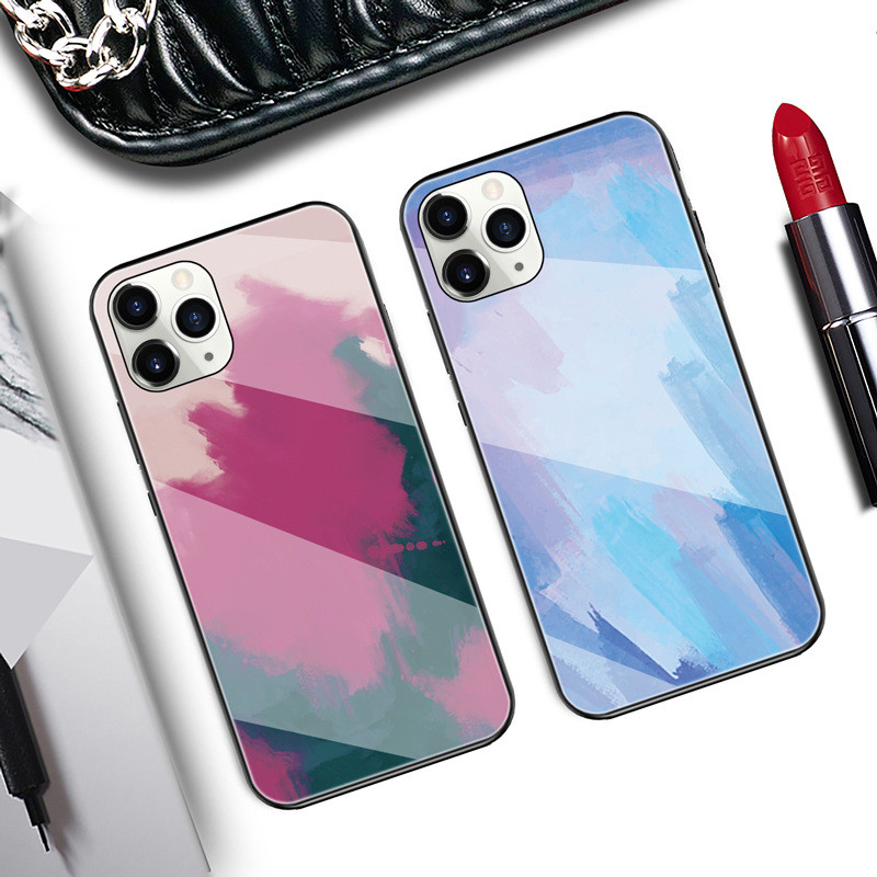 Realme C3 V15 6pro 9i 8 5s GT neo3 K7X v11 Gradient สีน้ําแก้วเคสโทรศัพท์