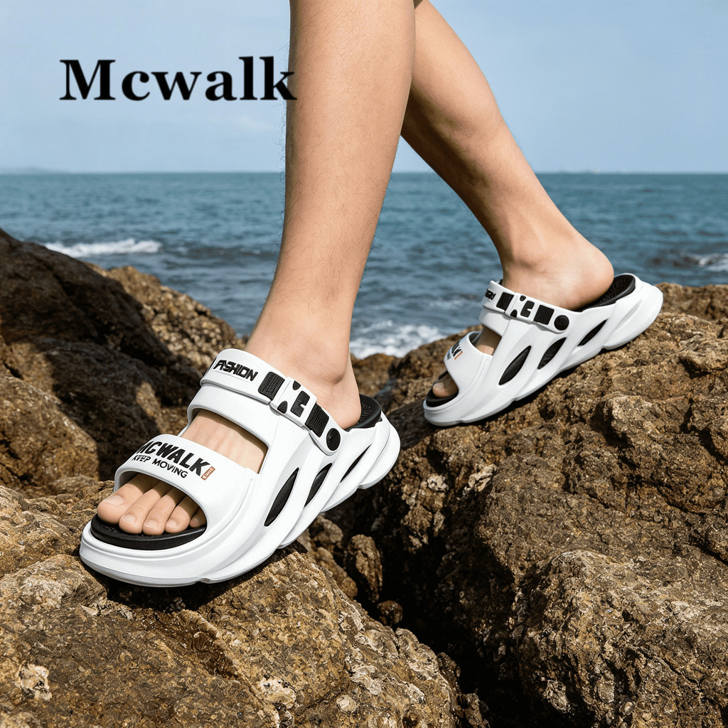 MCWALK All-Match รองเท้าแตะผู้ชายที่ถอดออกได้ Anti-Slip ทนต่อการสึกหรอ Breathable Comfor