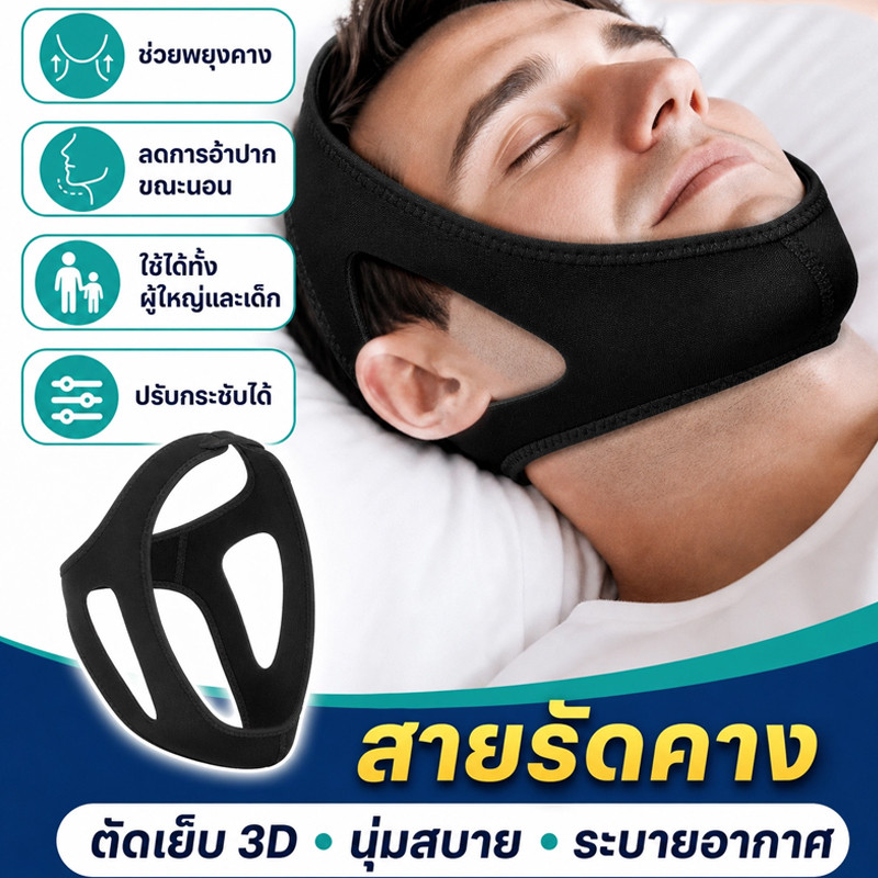 COD สายรัดคาง กระชับหน้าเรียว แก้นอนกรน หายใจดัง ปรับสมดุลโพรงจมูก ช่วยหายใจ
