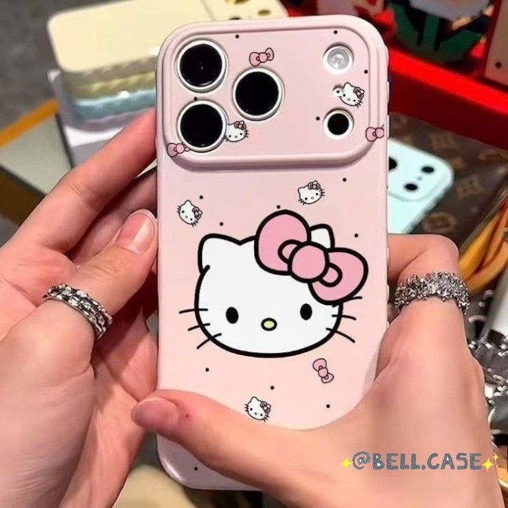 สําหรับ IPhone 17 16 15 14 plus 13 12 11 Pro Max 7 8 Plus น่ารักการ์ตูนแป้ง Bowknot KT เคสโทรศัพท์