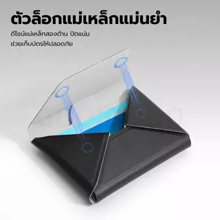 GOOJODOQ 2-in-1 Card Wallet Magnetic Bracket หนังทนต่อการสึกหรอสามช่องใส่การ์ด
