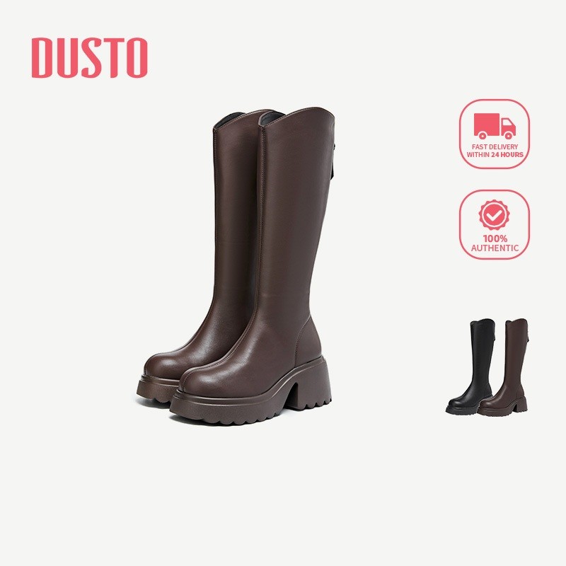 WB1 DUSTO รองเท้าบูทผู้หญิงหลอดยาว V-ปาก DW25D0131A