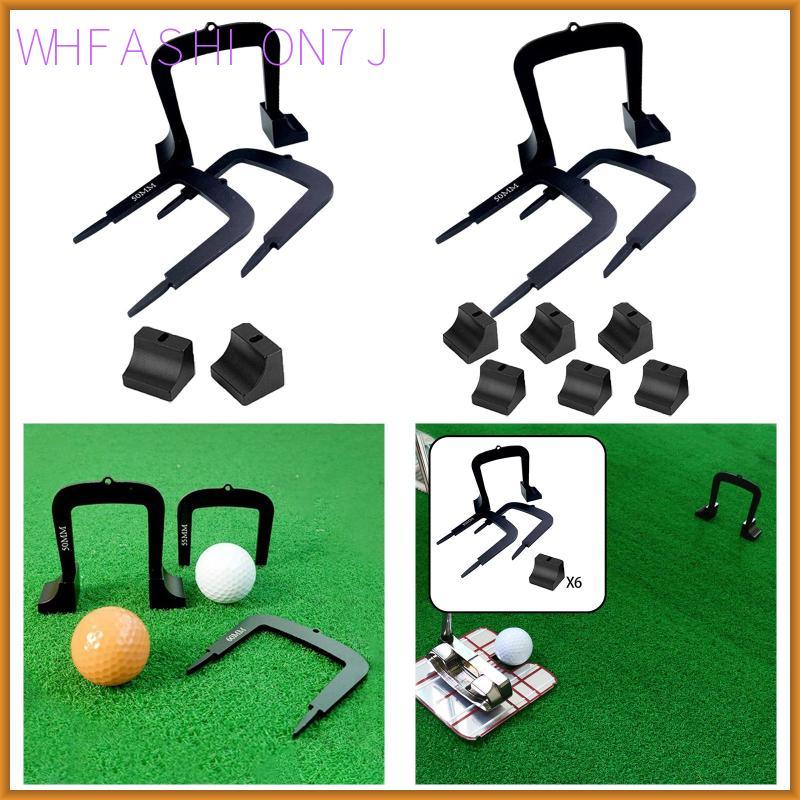 [whfashion7j] 3 ชิ้นกอล์ฟ Putting Gates อลูมิเนียมโลหะ Putt Trainer อุปกรณ์ฝึกพัตเตอร์ประตูแบบพกพา T