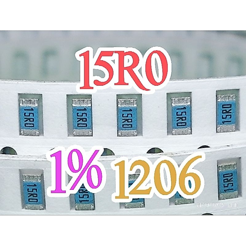 10 ชิ้นตัวต้านทานชิป smd 15R0 150 15R 1% ขนาด 1206 3216 15ohm 15 โอห์มป้องกันการกํามะถัน RK73 series