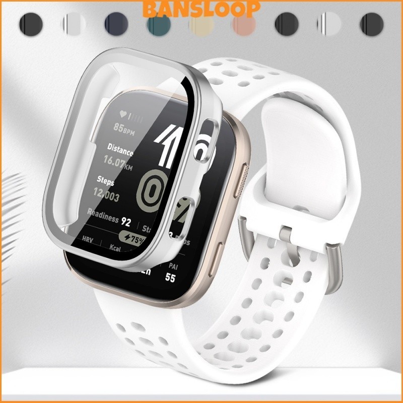 กระจกนิรภัย PC กรณีซิลิโคนสายรัด for Amazfit Bip 6 ผู้ป้องกันหน้าจอ ฝากกันชน เชลล์ สายรัดข้อมือกีฬา อุปกรณ์เสริม