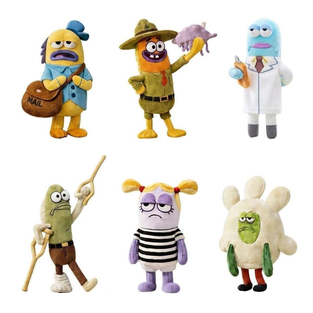 พร้อมสต็อก SpongeBob SquarePants Residents of Biqibao รุ่นที่สอง Bully ปลาวิจัยทางวิทยาศาสตร์ปลาซ่อน Clownfish ตุ๊กตาจี้ตุ๊กตาของขวัญวันเกิด