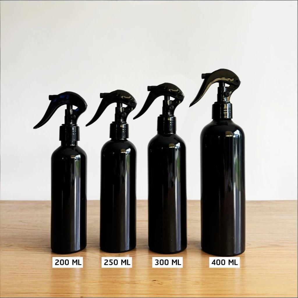 LoomLab ขวดฟ๊อกกี้สีดำ ขวดสเปรย์สีดำ ขวดPET 200/250/300/400/500ml. พร้อมจัดส่งจากกรุงเทพ