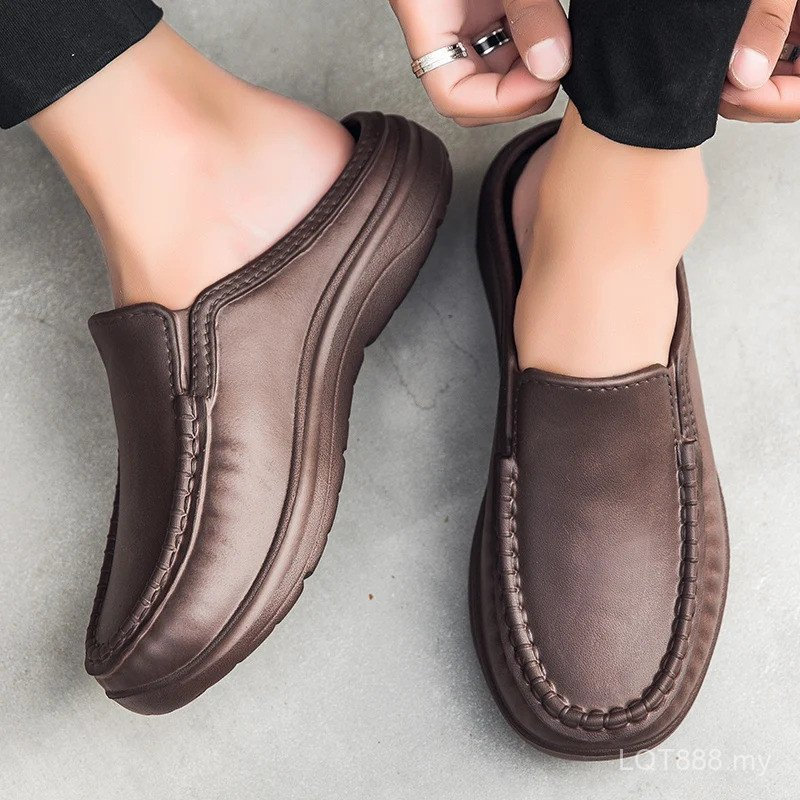 Fast Shipping รองเท้าแตะขนาดใหญ่ผู้ชาย SLIP บนรองเท้าขับรถ Anti SLIP ทนทาน Chef รองเท้าผู้ชาย Casual น้ําหนักเบารองเท้า Zapatillas Para Hombre PPTR UXYO