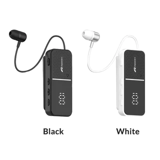 RX-Y10 หูฟังบลูทูธคลิปหนีบ สายดึงเก็บได้ มีจอ LED แบตอึด โทรเข้าแล้วสั่น ตัดเสียงรบกวน เชื่อมต่อไว