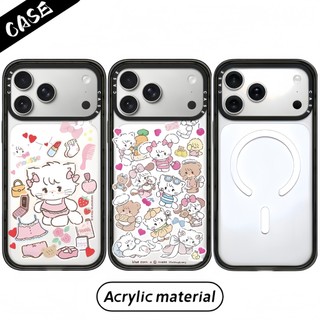 แม่เหล็ก แมวน้อยน่ารักอะคริลิคเคสโทรศัพท์สําหรับ ไอโฟน 17 มือโปร สูงสุด 17อากาศ 16 15 14 13 12 กันกระแทกป้องกันปลอก