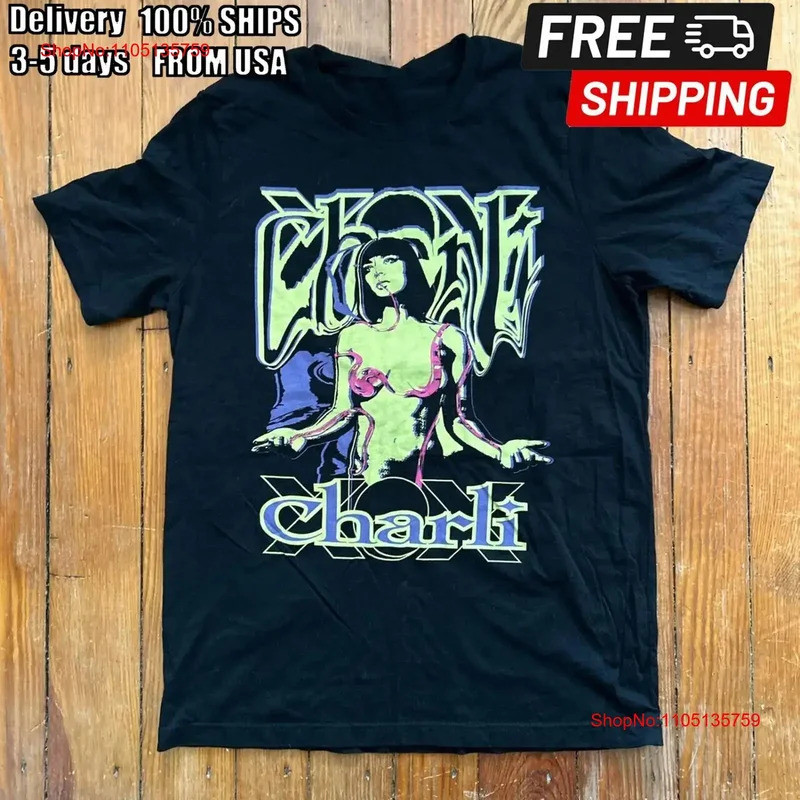 เสื้อยืดคอตตอนสีดำลายกราฟิกวินเทจ Charli XCX Concert ทุกขนาด รุ่น PP123 เสื้อผ้าดีไซเนอร์เนื้อนุ่ม ใ