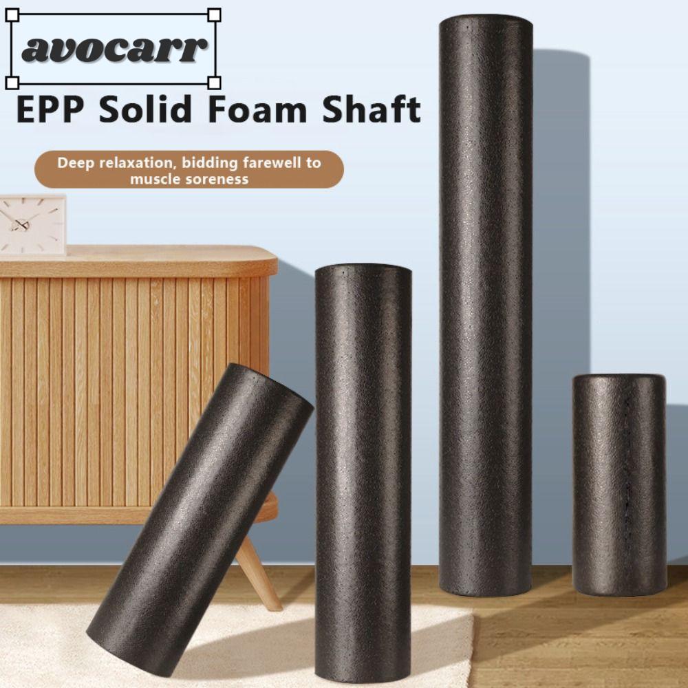 AVOCAR คอลัมน์โยคะ, เพลาโฟมแข็งแบบพกพา EPP Yoga Foam Roller, Simple Black High-Density Foam Message 