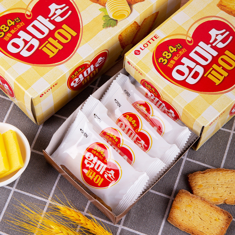 นําเข้า Lotte Moms Hand Pie 127g Thousand-feuill 进口乐天กรอบ 127g เผ็ดร้อน รังผึ้ง 5525