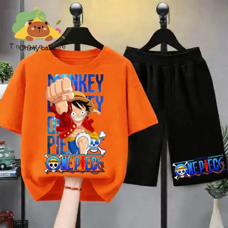 [COD]LE2(hot) KID ใหม่!!! ชุดใหม่สำหรับเด็ก ลายการ์ตูนน่ารัก วันพีซ ONE PIECE ลวดลายมังกี้ ดี ลูฟี่ เสื้อผ้าเด็ก ชุดเส