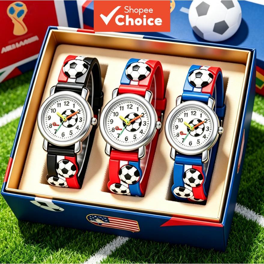 นาฬิกาดิจิตอลเด็ก 3 แพ็ค Football Cartoon Kids, Boys Sport Gift, 3d Strap ไม่มีกล่อง