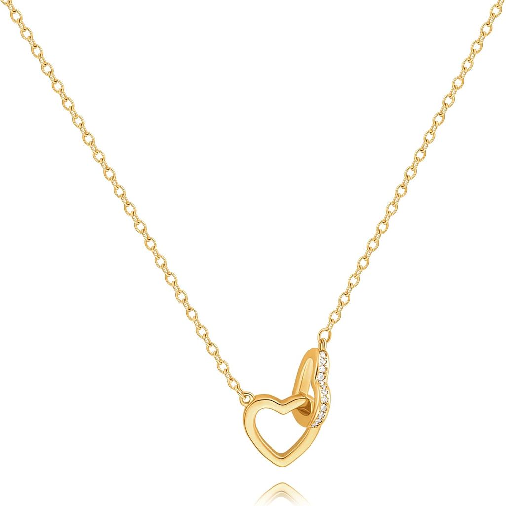 POTESA 18K Gold Plated จี้สร้อยคอ Medallion เหรียญหัวใจ Y รูปสร้อยคอสร้อยคอสําหรับเครื่องประดับผู้หญ