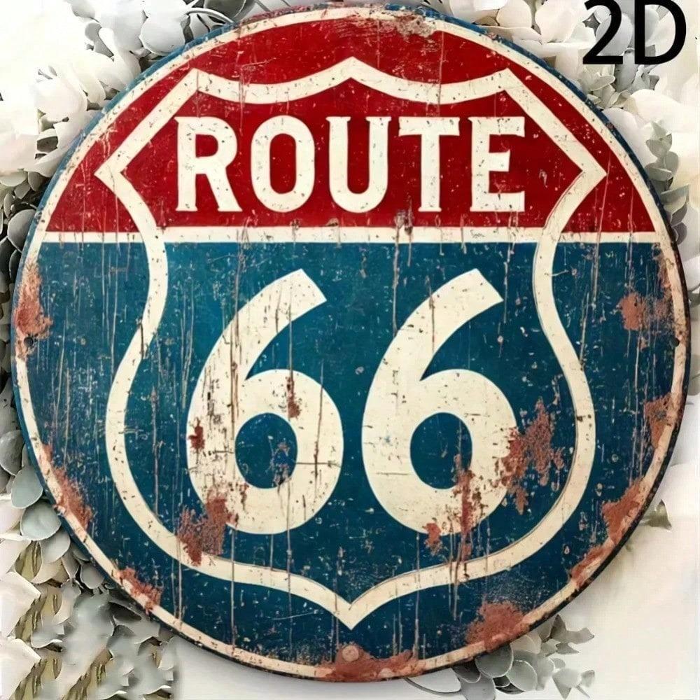 CIFbuy Retro Route 66 ป้ายโลหะสําหรับ Man Cave Garage Wall Decor