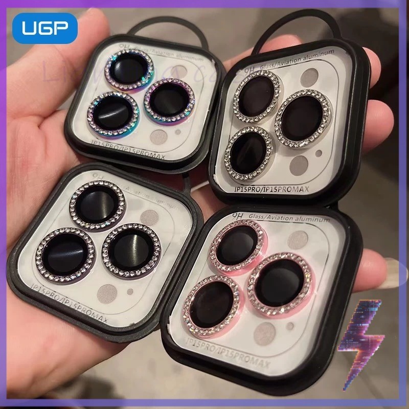 Shiny lens film with diamonds for iPhone17 PRO 11 12 13 14 15 16 PRO MAX 11 12MINI 14 15 16 PLUS ด้วยฟิล์มเพชรส่องแสง