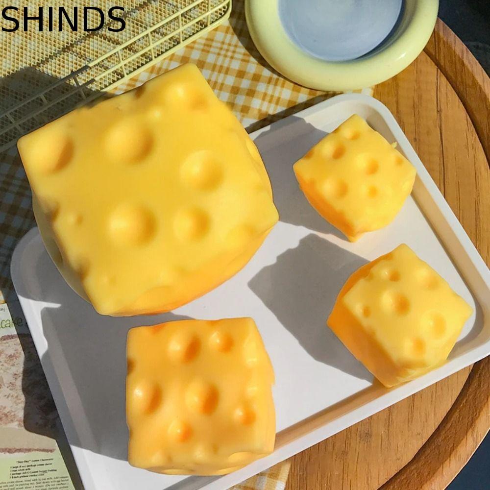 ของเล่นบีบชีส SHINDS, ชีสสมจริงช้า Rebound ชีสหยิก, เครื่องประดับแบบพกพาสบาย Super Soft Shapeable Squeeze Ball Office Decompression