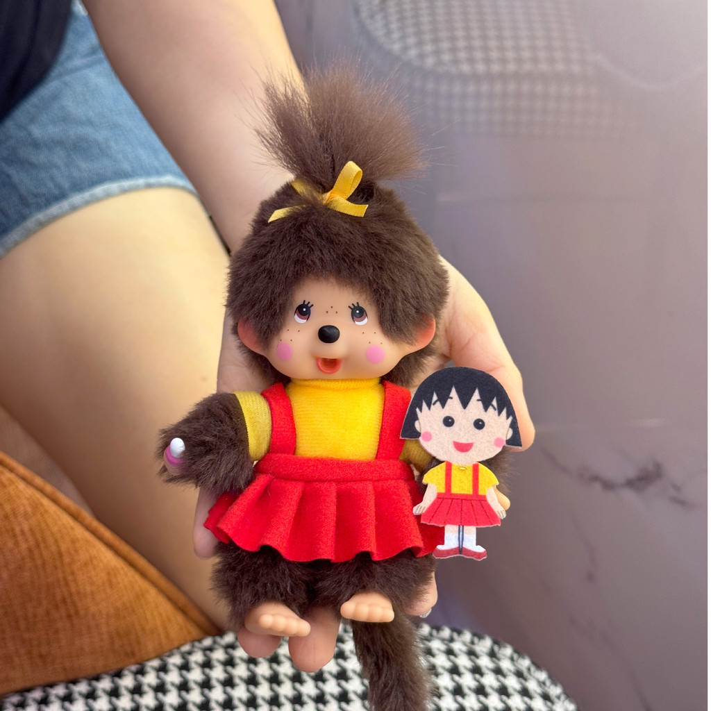 Monkikie/Cherry Maruko Joint ตุ๊กตาพวงกุญแจตุ๊กตาไวนิลน่ารักกระเป๋าจี้สาวของขวัญ
