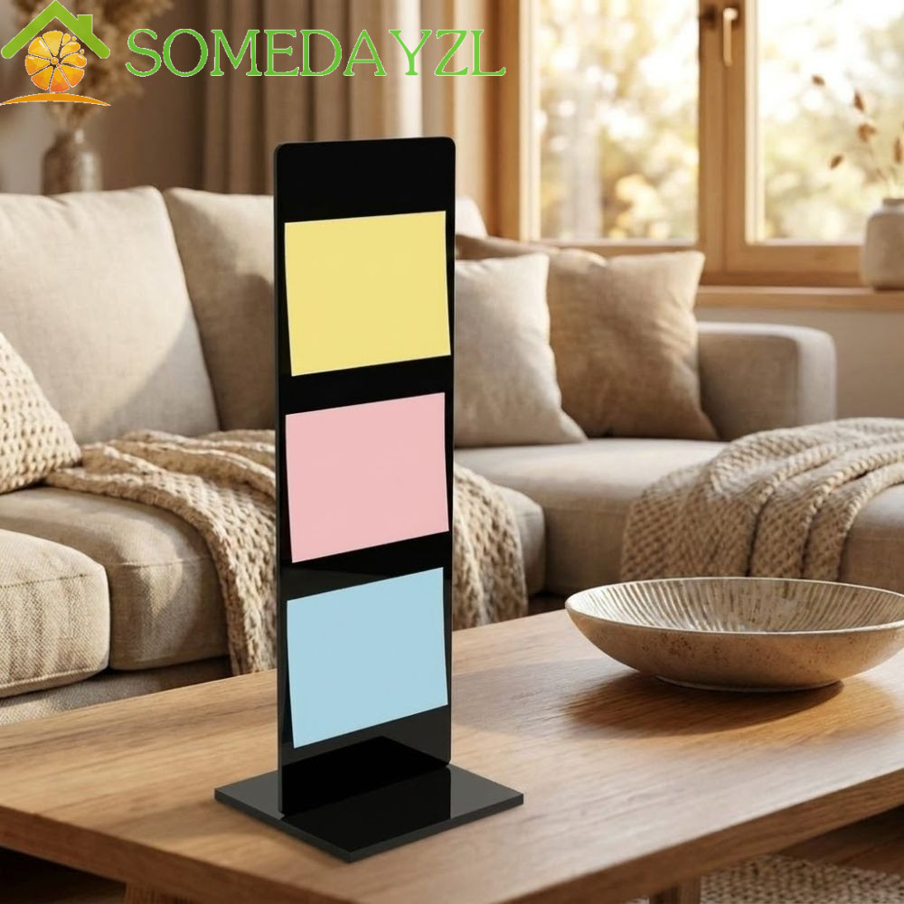 SOMEDAYZL Monitor ด้านข้างเตือนบอร์ด,แนวตั้งที่ถอดออกได้อะคริลิคโต๊ะหมายเหตุ, Memo Clip Board Display Board โปร่งใสแห้ง Erasable Sticky Note Holder อุปกรณ์ตั้งโต๊