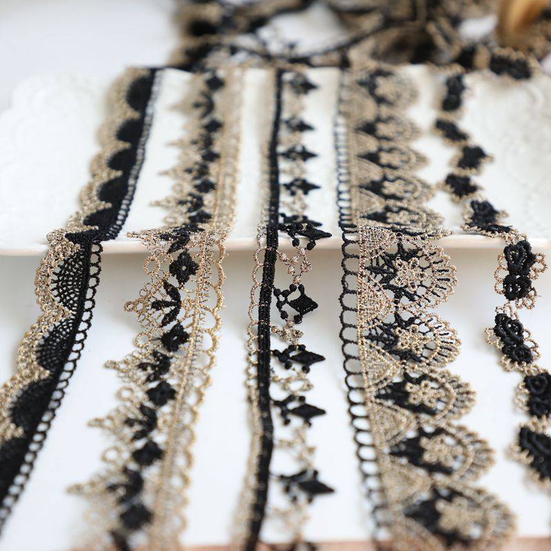 1 Yard Trim Vintage ลูกไม้ริบบิ้นสําหรับ DIY Lolita ชุด Cuffs คอเย็บ Handmade อุปกรณ์เสริมวัสดุ