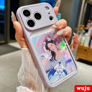 WUJU Photocard Display Minimalist Case เข้ากันได้กับ IPhone 17 16 15 14 13 12 11 Pro Max พร้อม Drop-proof และ Dust-proof และ Anti-yellowing Design