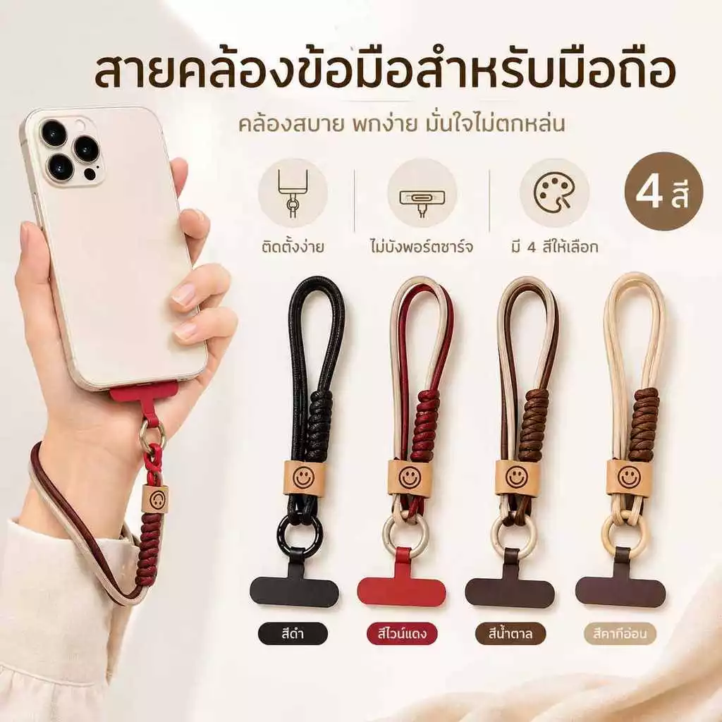 พวงกุญแจสายคล้องโทรศัพท์สายคล้องโทรศัพท์แบบสั้น สายคล้องโทรศัพท์แบบทอสีบล็อก สายคล้องข้อมือสไตล์อังกฤษ สายคล้องมือ-CY