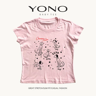 (พร้อมส่ง24ชม.) baby tee สีเทา ลายสุนัขเส้นวาดหลายตัว ฟีลมินิมอลวินเทจ ทรงเข้ารูป ใส่สบายแมตช์ง่าย