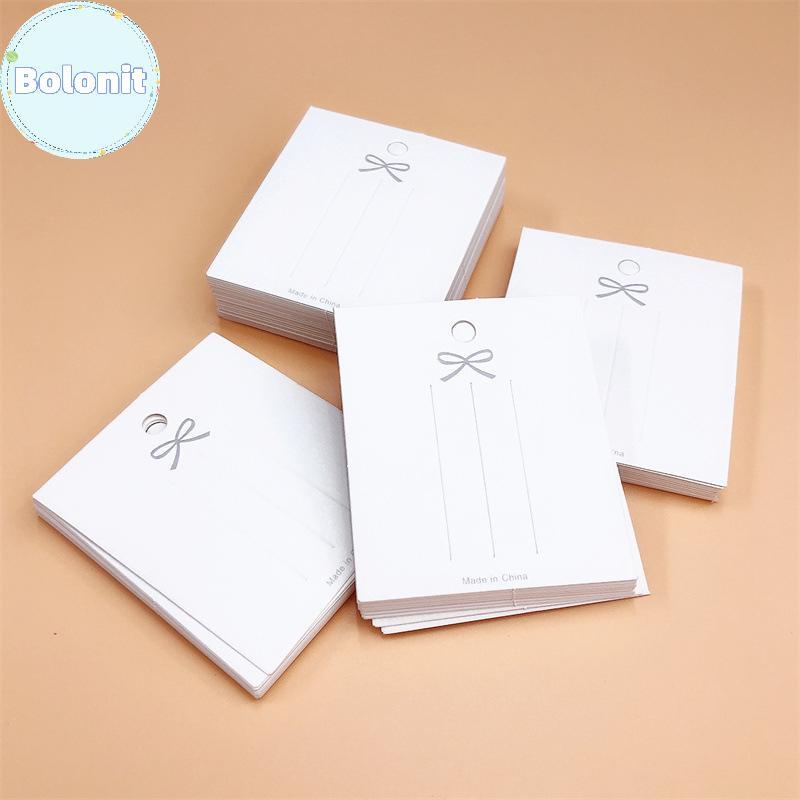 Bolonit 50 ชิ้นสีขาว Hairpin การ์ด Trinket โบว์การ์ดการ์ดกระดาษแข็ง Paing กระดาษ TH